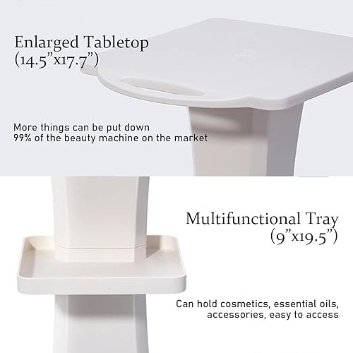 Miniatura 4 de Carrito de spa para salón de belleza, carrito profesional de ABS con ruedas para salón de spa, 14.6 x 17.7 pulgadas, soporte móvil para instrumentos