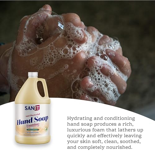 Image of Sanit Antibacterial Foaming Hand Soap Refill - Advanced Formula with Aloe Vera and Moisturizers - All-Natural Moisturizing Hand Wash - Made in USA, Hawaii Tropical, 1 Gallon
