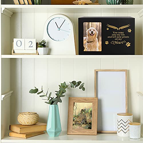 Bamtalk Pet Memorial Urn For Ashes,Cat Or Dog Cremation Box,Pet Memorial Urn,Pet Cremation Urn With Photo Frame,Large Wooden Urn For Dog Ashes,Pet Loss Remembrance Gifts (170 Cubic Inches) #TOP3