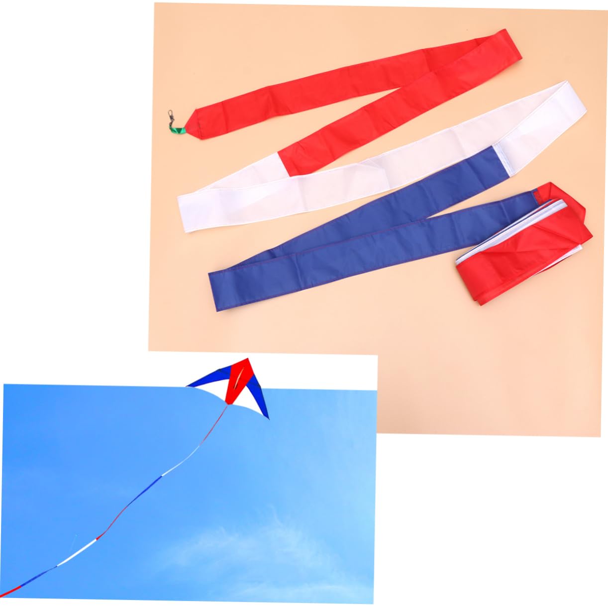 YARNOW Colorful Flat Ribbon Kite Tail Floating Turning Streamer for DIY Kites Eye Catching Accessories for Enhanced Flight Stability Random Lanyard Color Random Color