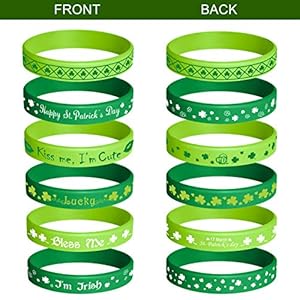 TUPARKA St. Patrick's Day Rubber Wristbands Silicone Shamrock Irish Wristband Bracelet for Party Favors Kids School Gifts Supplies, 36 Pcs 6 Styles TUPARKA St Patricks Day Rubber Wristbands Silicone Shamrock Irish Wristband Bracelet for Party Favors Kids School Gifts Supplies 36 Pcs 6 Styles
