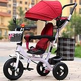 UKUOFL Carritos de Triciclo para bebés, niños, Hombres y Mujeres, Carrito de Bicicleta para bebés/Carrito de bebé para Bicicleta para niños de 1-2-3-6 años (Color: 3) (Color: 1) Happy House