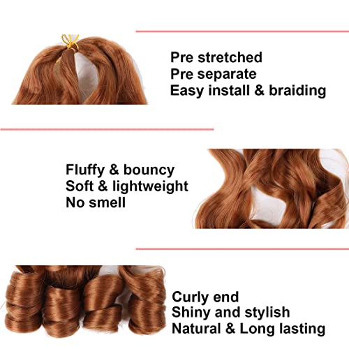 WoWCFyyds 8 Packs French Curl Braiding Hair 20 Inch Loose Wave Spiral curly braiding hair extensions 75g/Pack Soft French Curls Synthetic Hair Extensions for Braiding(30#) - Image 3
