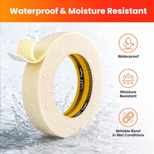 Image of LLPT Double Sided Foam Tape 2 inch x 18 Ft White | Heavy Duty, Strong Bonding, Waterproof, Weather Resistant for Banners Posters Alarm Sensors LED Strips and Home Office Decor