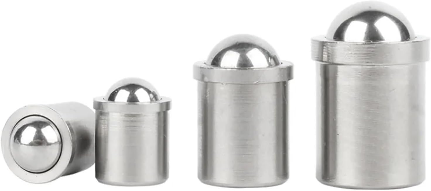 VARNOK Spring Ball Plunger 3/4/5/6/8/10/12mm 304 Stainless Steel Ball Plungers Press Ball Spring Plunger Straight Push Fit POM Ball Plunger(D10x13-5pcs(25N))