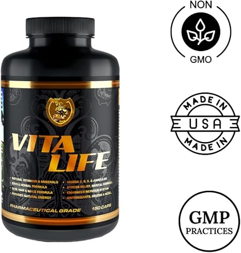 Miniatura 7 de RSN | Vita Life | Multivitamínico completo y mineral + COQ-10 | EFA | Mezcla de verduras y hierbas | 150 cápsulas