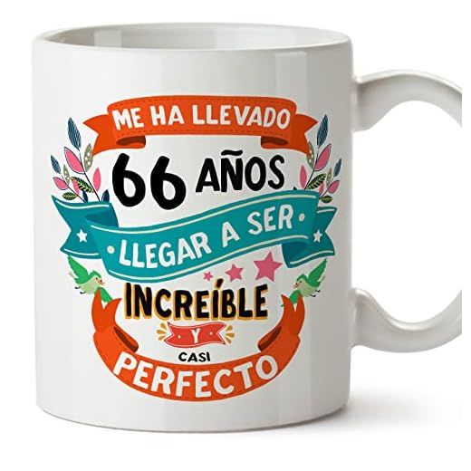 MUGFFINS Tazas 66 Cumpleaños - En Español - Me ha llevado 66 años llegar a ser increíble - 11 oz - Regalo original y divertido