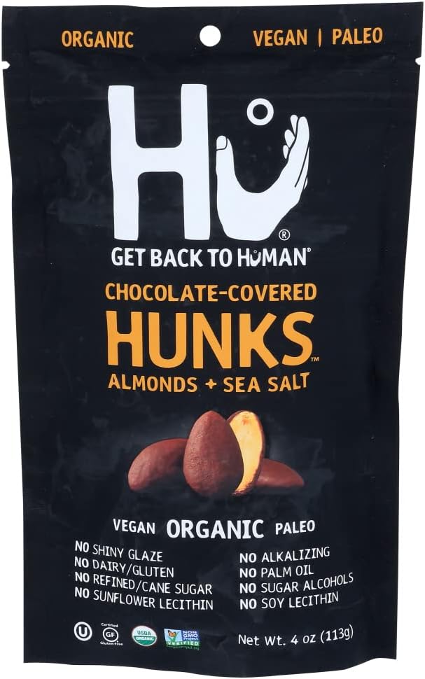HU KITCHEN Chocolate Covered Almonds, 4 OZ, Pack of 4