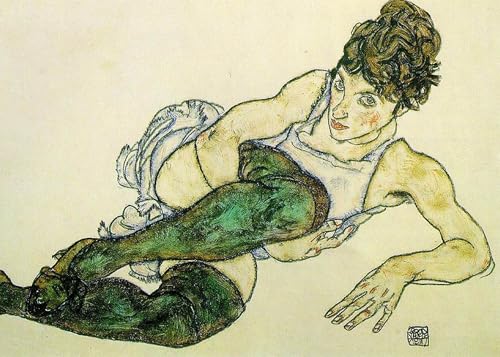 Toile Bas verts par Egon Schiele 60x90cm pour décoration salon