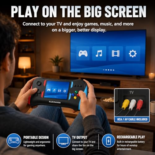 Image of Super X7M Game Box Handheld Retro Gaming Console with 500 Built-in Classic Games, 3.5 Inch Colour Screen, Rechargeable Battery, TV Output, Portable Video Game Player for Kids & Adults