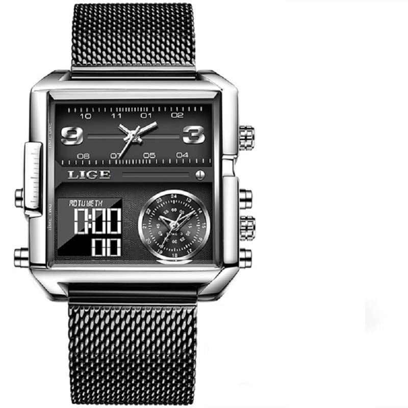 OVERFLY 8925-Black Mesh Strap Dual Time Chronograph Mens Watch (B0BDRZ7ZMG) Amazon Price History, Amazon Price Tracker