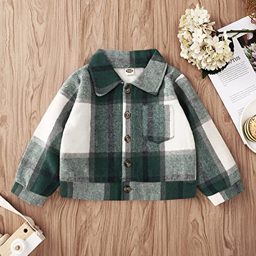 Toddler Boys Girls Shirt Coat Jacket Plaid Long Sleeve Kids Lapel Collar Button Shirts Boys Winter Coat2
