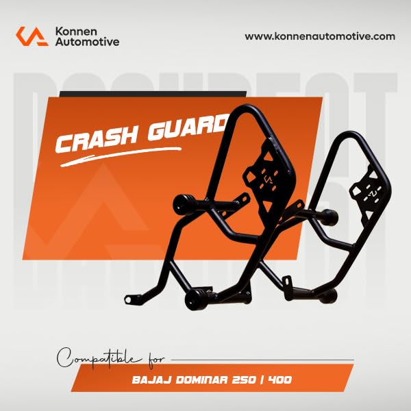 Image of Premium Crash Guard with Sliders for Bajaj Dominar 250 /400 (Black) (Set of 1) (Adventure)