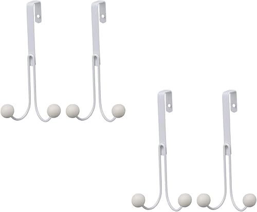 Dependable Industries inc. Essentials Paquete de 4 ganchos sobre la puerta para la organización del hogar y la oficina. Cuelga abrigos, bolsos,