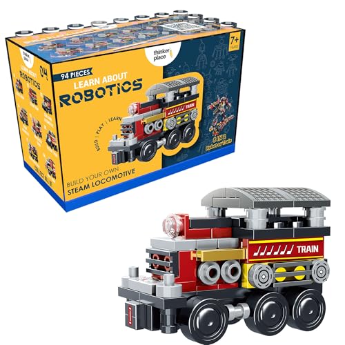 Image of STEM Toy Train Building Blocks Set (94 Pcs, 8-in-1) | DIY Steam Locomotive Train Kit for Kids 7+ Years (Boys & Girls) | Educational Robotics Toy | Engineering, Creativity