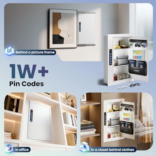 Image of Electronic Wall Safe Between 16 inch Studs,with Document Storage Box
