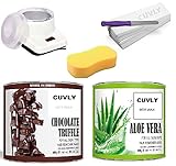 CUVLY Wax Kit Wax Heater Machine Waxing Kit Combo Wax Machine Chocolate Cream Wax (550 gm) Aloe Vera (550 gm) Strips (70pcs) Spatula(Kinfe),Sponge) | Hair Removal Waxkit (Waxing KIt)