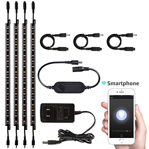 TORCHSTAR Smart LED Safe Lighting Kit(4), Work with Alexa, App Control, Dimmable, 5000K Daylight, UL Adapter for Under Cabinet, Gun Safe, Locker, Closet, Shelf, Showcase