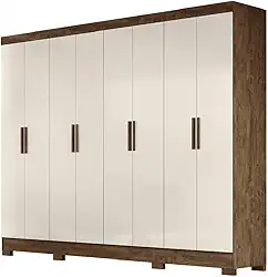 Guarda Roupas Casal 8 Portas Diplomata Castanho/Baunilha Moval