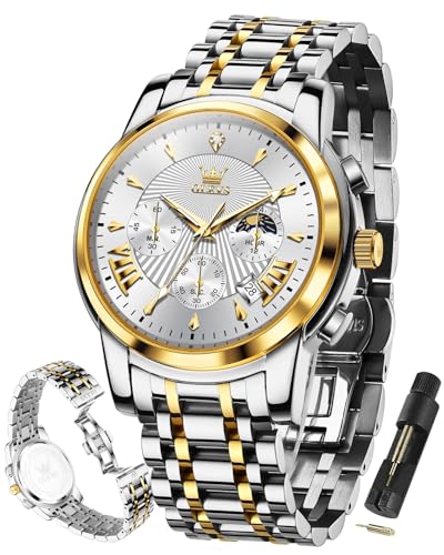 Image of OLEVS Watch for Men Original Chronograph Analog Quartz Waterproof Watch Luxury Premium Businesse Diamond Mens Dress Watches