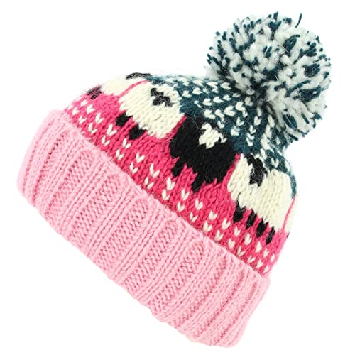 Bonnet LoudElephant en laine tricotée avec pompon motif mouton
