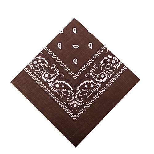 I LOVE - Pañuelo cuadrado de algodón, 56 x 56 cm, café, longeur, 56