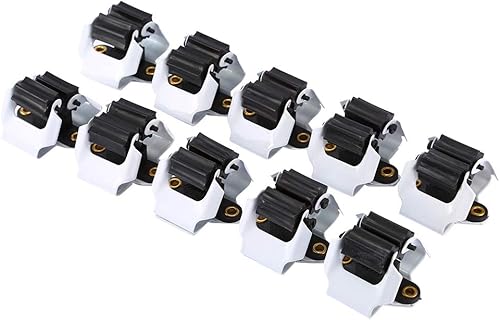 Ejoyous 10 soportes adhesivos de montaje en pared resistentes para escobas, organizador de herramientas, blanco y negro, 2.0 in x 1.4 in