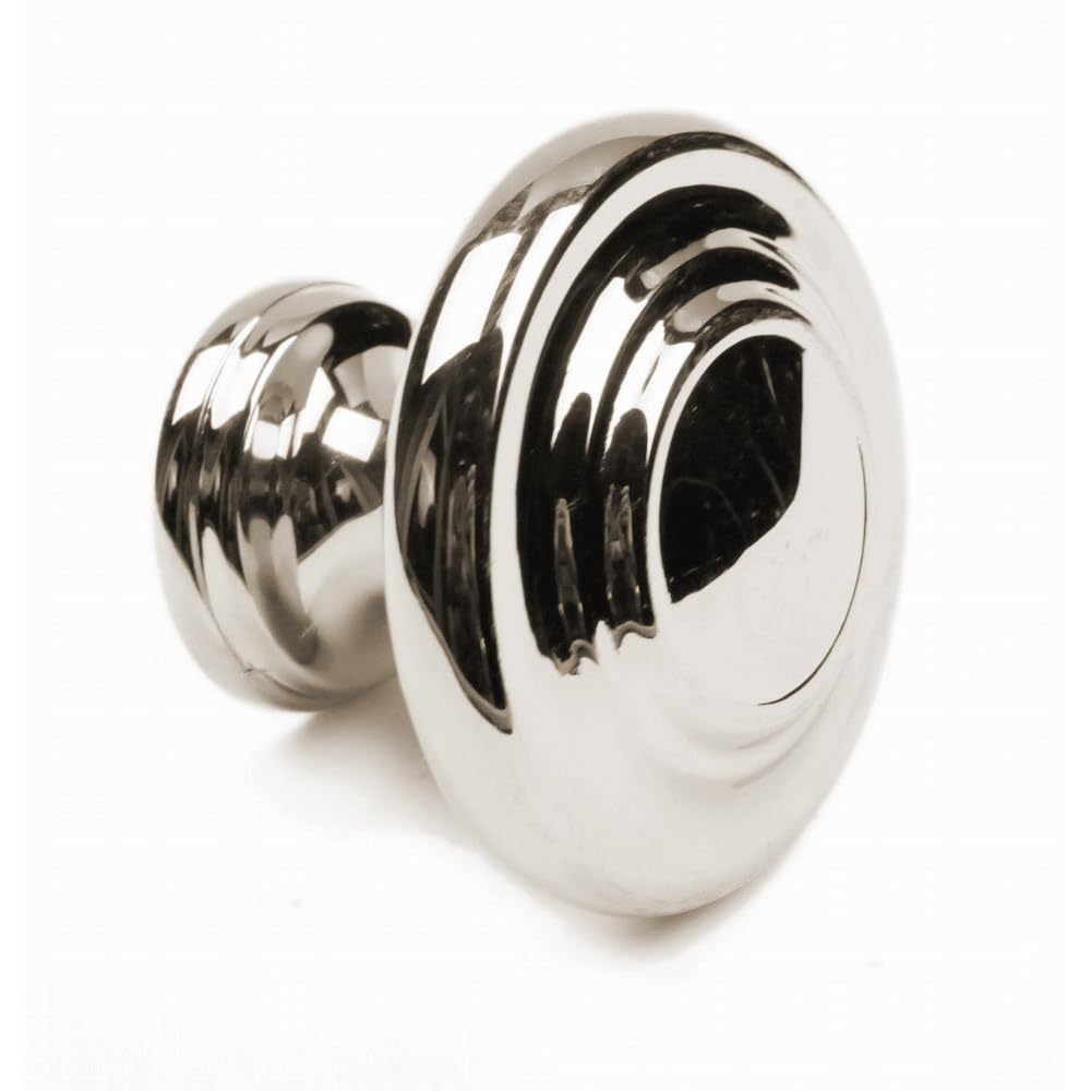 KHTUMEWARE-88555 Round Knob, Polished Nickel, 1-1/4 in (32 mm), 10-Pack in Polished Nickel — KHTUMEWARE