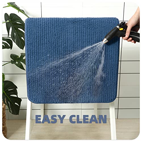 Color G Kitchen Rug Set Kitchen Runner Rugs Non Skid Washable Kitchen Floor Mat for in Front of Sink Absorbent, Blue Kitchen Mat 17"x29"+17" x79” - Image 4