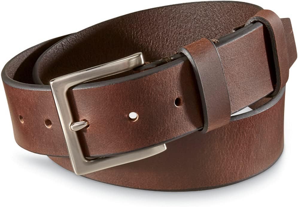 Guide Gear Men's 1.5" Leather Belt for Work, Casual, Dress, 2-Pack (Brown and Black Belts)