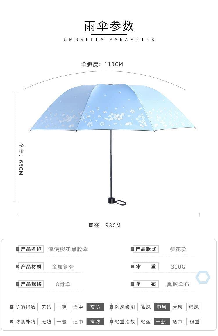 Parapluie Parapluie À Changement De Couleur Fille Sunshade Sun Parapluie Pluie Protection Ultérieure UV