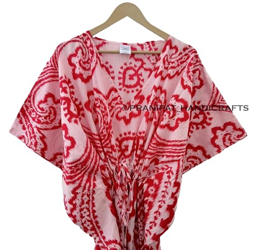 Caftan en coton de qualité supérieure avec imprimé ethnique authentique