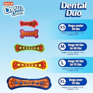 Hartz Chew 'n Clean Dental Duo Dog Treat & Chew Toy, Color Varies, Extra Small, 6 Count Hartz Chew n Clean Dental Duo Dog Treat Chew Toy Color Varies Extra Small 6 Count