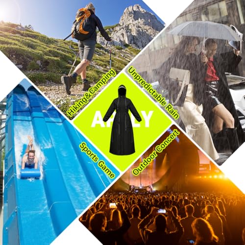 Image of PALAY Rain Ponchos for Men Women, Reusable PEVA Raincoats with Hood for Rain Ponchos for Camping, Hiking, Music Festival, Outdoor Activities