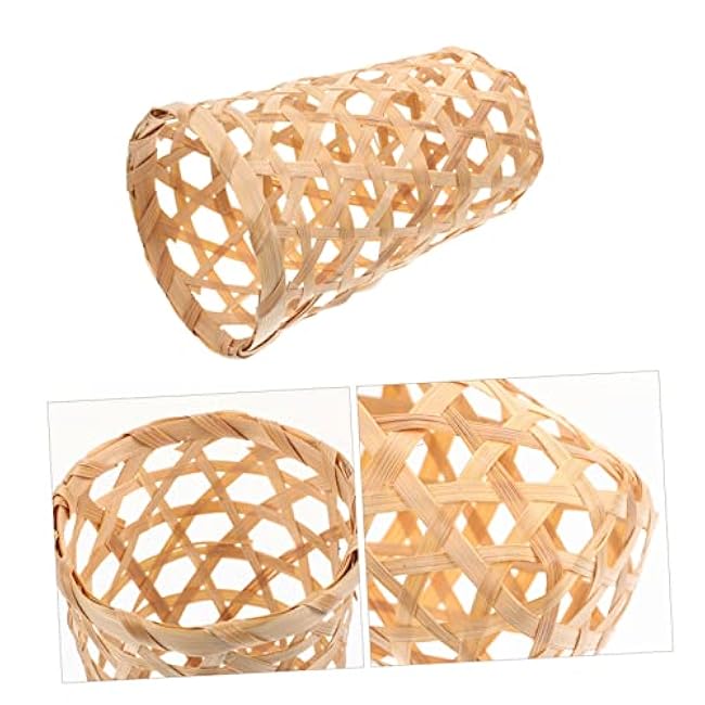 4Pcs Natural Woven Storage Baskets Handcrafted Organizer for Household Sundries Compact Lightweight Design with Rustic Style for Kitchen Fruit and Small Item Storage