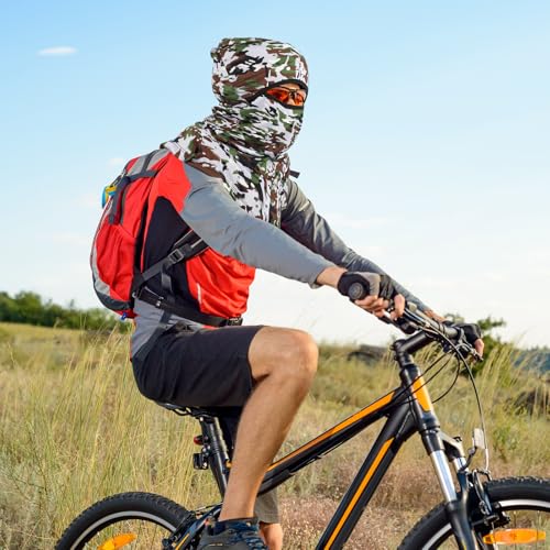 Image of SATINIOR 3 Piece Balaclava Face Cover Sun Protection Neck Cover Summer Balaclava for Men Women Outdoor Sports UV Protector