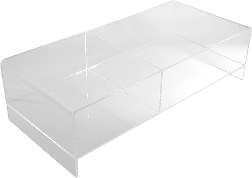 Miniatura 9 de N'icePackaging 1 cantidad  5.5 pulgadas de alto  0.197 in de vidrio acrílico elevado monitor de computadora soporte con divisor  para