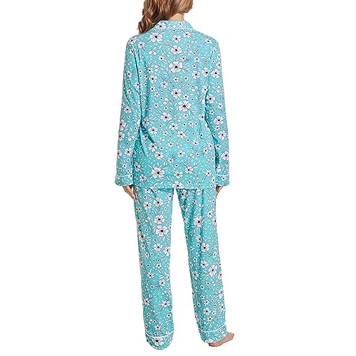 Image of Tugege Pajamas Set Long Sleeve Sleepwear Womens Button Down Nightwear Pj Sets