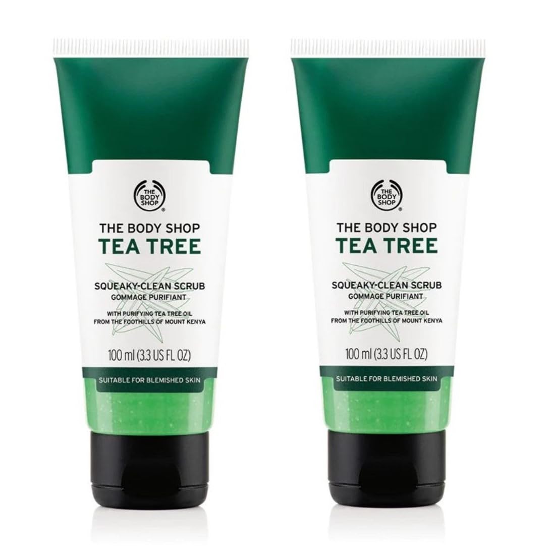 TBS.. Tea Tree Deep Cleansing Facial Scrub, Squeaky-Clean Formula, 100ml, Pack of 2