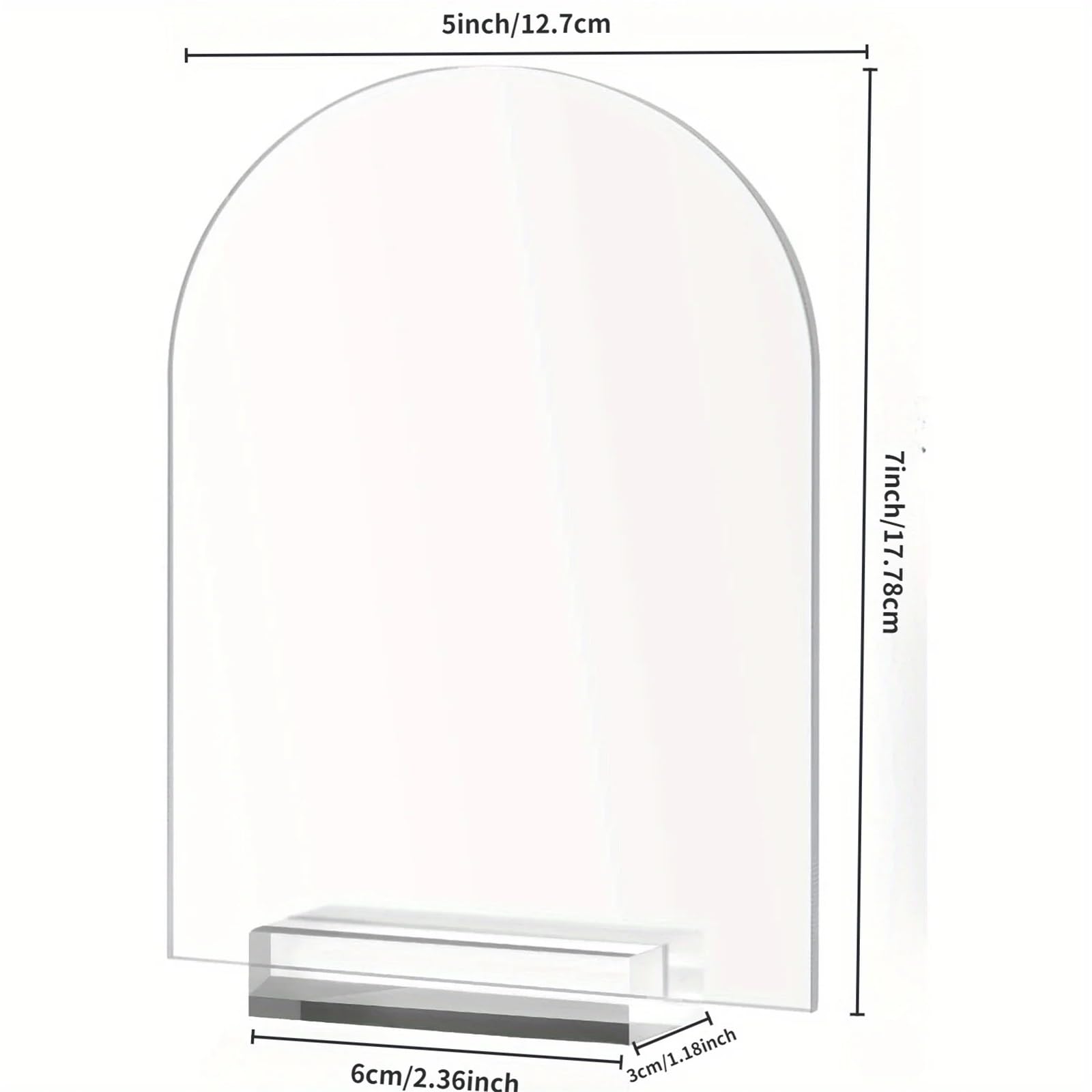 Segnale di Numero del Tavolo 10pcs Arched Acrylic Sheets with Stand DIY Arch Sign Blank for Wedding Menu Drink Bar List Signs Event Parties