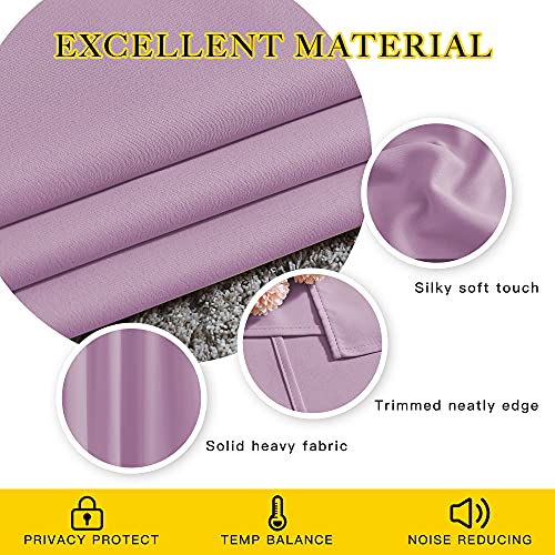 NICETOWN Room Darkening Patio Sliding Door Curtains 84 inch Length, Grommet Divider Thermal Insulated Curtain Drapes for French Door/Living Room (Lilac, W100 x L84, 1 Panel)
