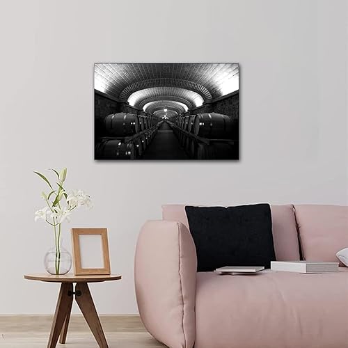 Vista 308 de 1 lienzo decorativo para pared, ferrocarril a través del bosque de pinos con niebla, decoración moderna para el hogar, sala de estar, arte de pared