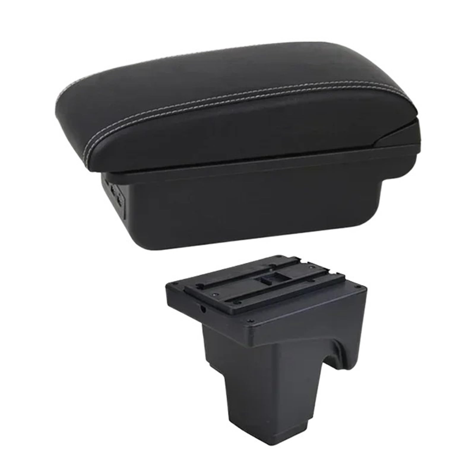 UDHQAJC For Focus 3 For Mk3 2011-2020 Car Armrest Box- Leather Interior Modification Storage Box With USB Car Centre Console Armrest Box