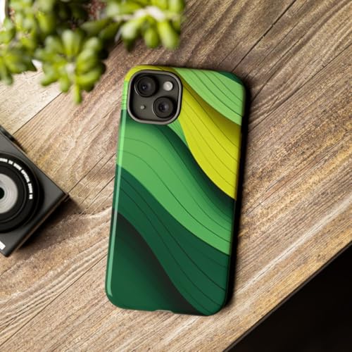 Coque iPhone 15 Plus rigide motif vague jaune protège des chocs - 3