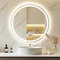 Amazon.co.jp: Bacoer ミラー 鏡 LED 壁掛け 照明付き 化粧鏡