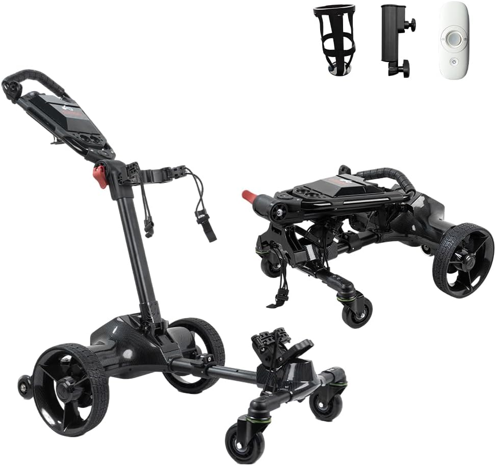 G3 Electric Golf cart,Electric Golf Push Cart Auto Follow You, 45 Holes Battery,Remote/APP/Manual Control,Anti-Tipping,Electric Golf Push cart with Remote,Umbrella,& Phone Holder