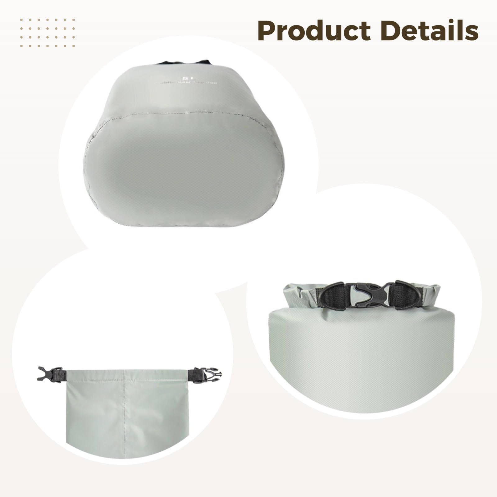 Zestaw 5 worków suchych w różnych kolorach, poliester 70D, lekki, wodoodporny, 3,0 kg (3 l), 5 kg (5 l), 12 kg (12 l), 20 kg (20 l), 34,9 kg (35 l) w zestawie, idealne do przechowywania na kempingu