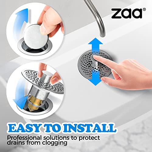 Zaa 2 In 1 Bathroom Sink Stopper And Strainer,Basin Pop Up Drain Filter, Bathtub Converter Sink Drain Strainer Plug No Overflow With Basket Hair Catcher #TOP4
