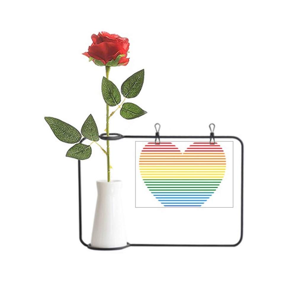 Fleur artificielle arc-en-ciel LGBT pour décorer sans entretien un vase transparent