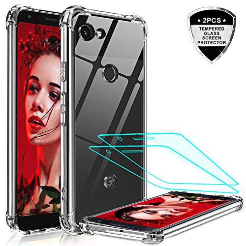 Pixel 3a Case, LeYi Google Pixel 3a Case with Tempered Glass Screen Protector